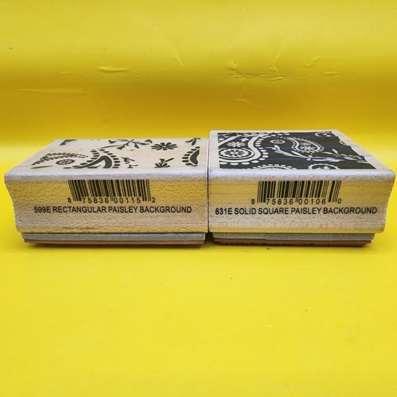 2 Savvy Stamps Floral Flower Paisley Background Wood Mounted Rubber - Picture 2 of 4